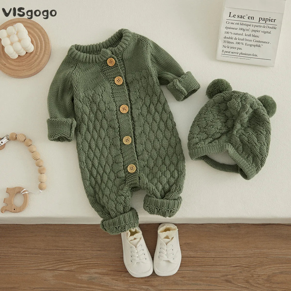 VI-Sgogo Baby 2PCS Winter Jumpsuit Outfits Infant Baby Clothes - Little Dreamers Kingdom