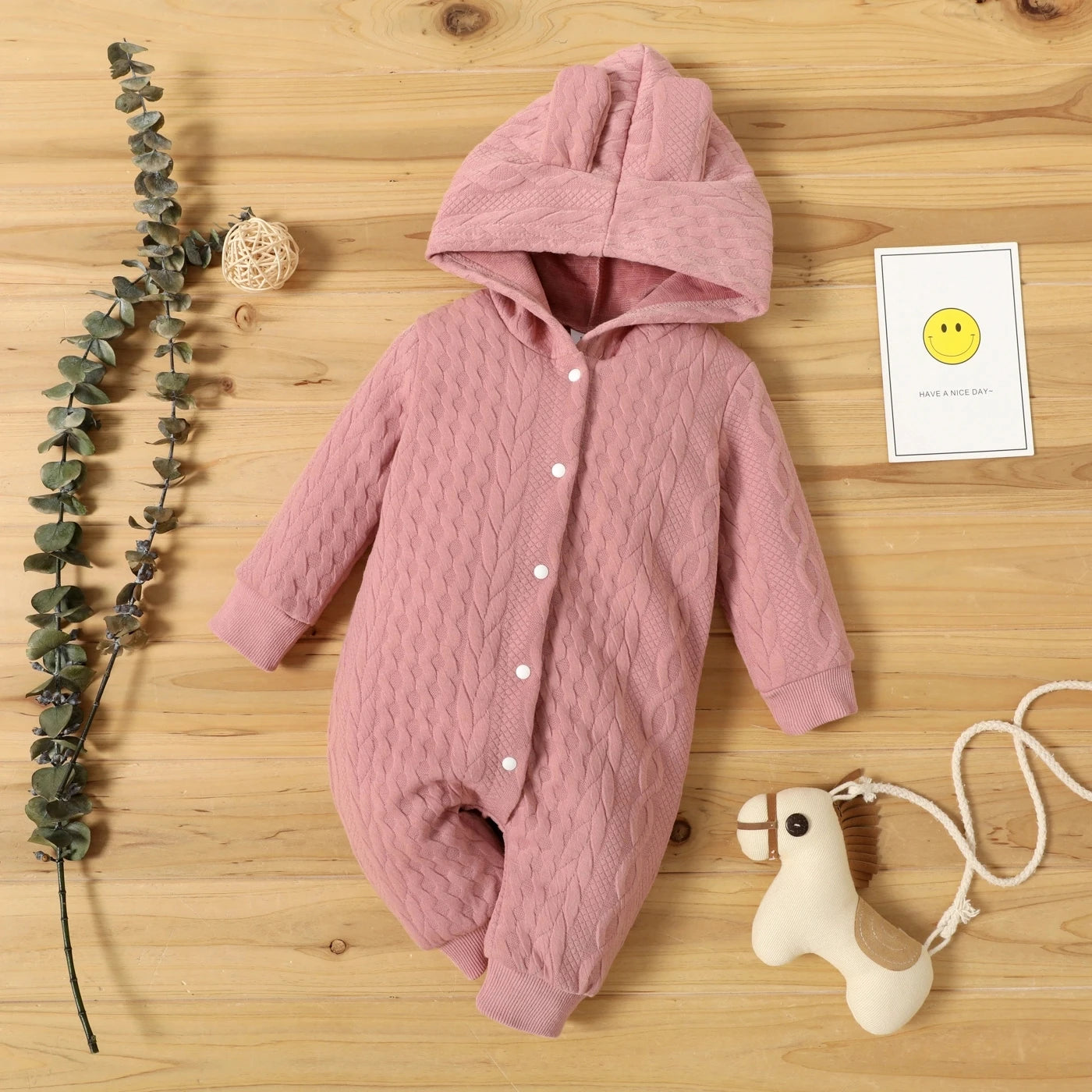 Autumn Baby Romper Boys Girls Lovely Ears Hooded Long Sleeve - Little Dreamers Kingdom