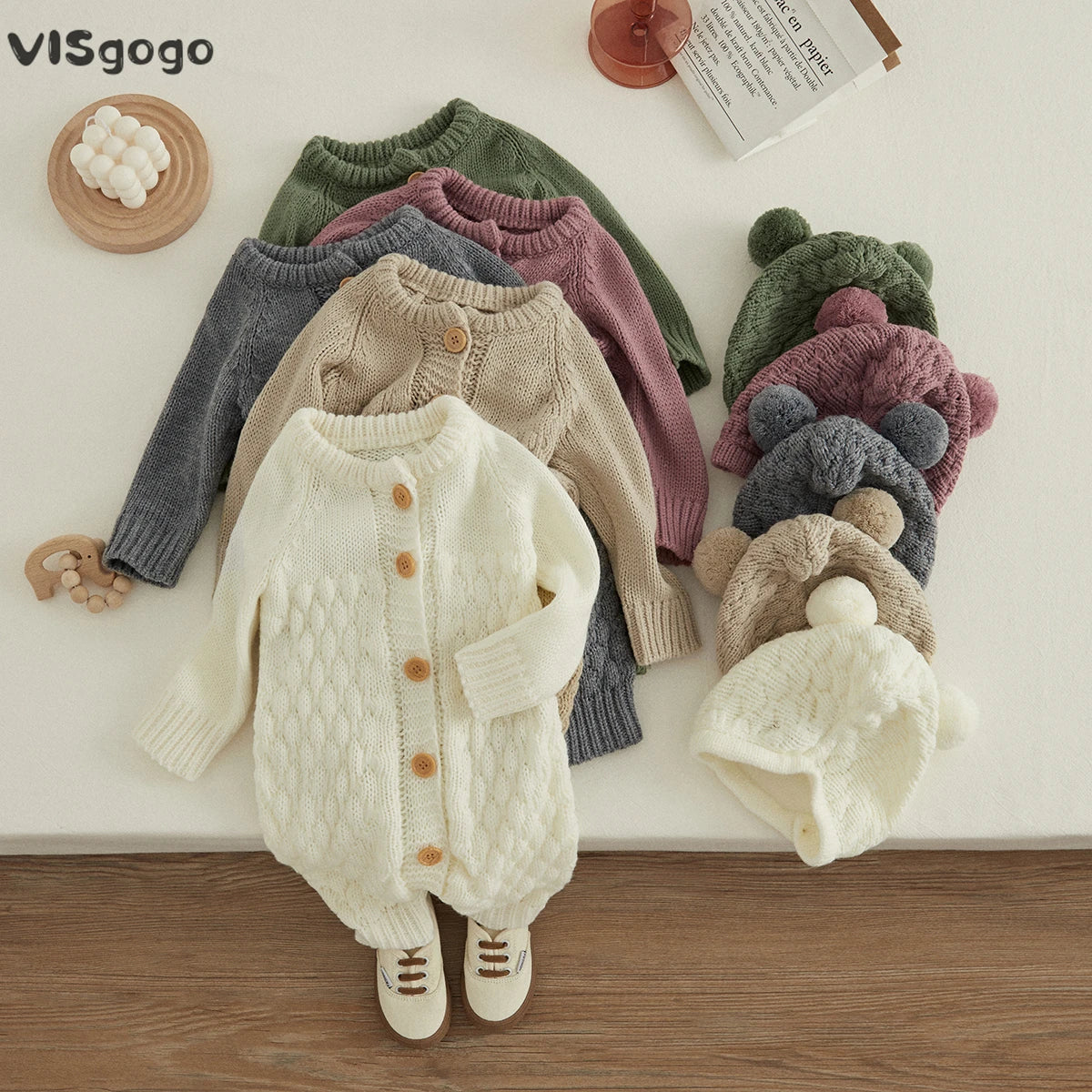 VI-Sgogo Baby 2PCS Winter Jumpsuit Outfits Infant Baby Clothes - Little Dreamers Kingdom